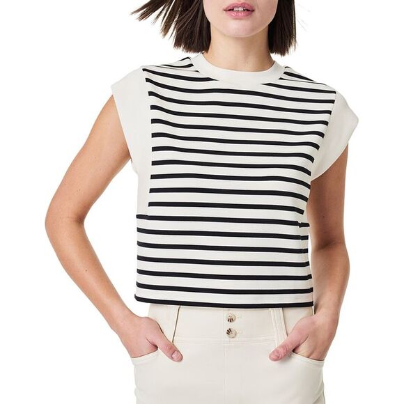 Spanx® Womens Airessentials Cap-Sleeve T-Shirt, White - Picture 1 of 3